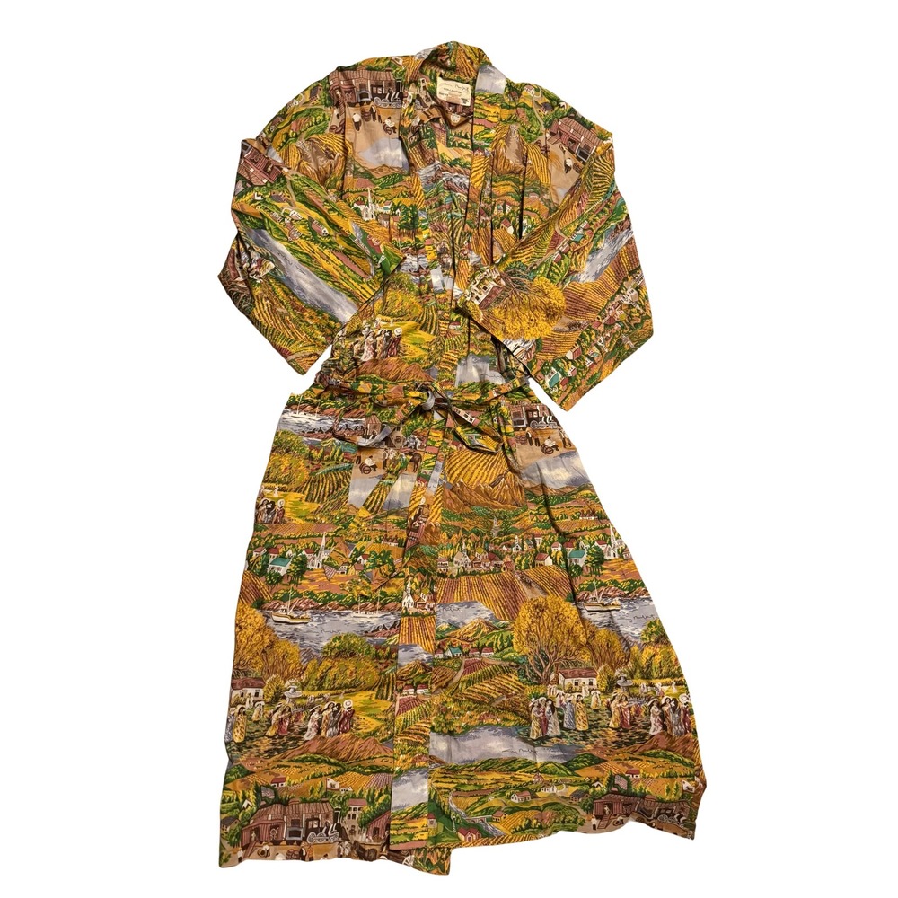 Reyn Spooner Guy Buffet Yountville Wine Country Scenic Robe L/XL Vintage